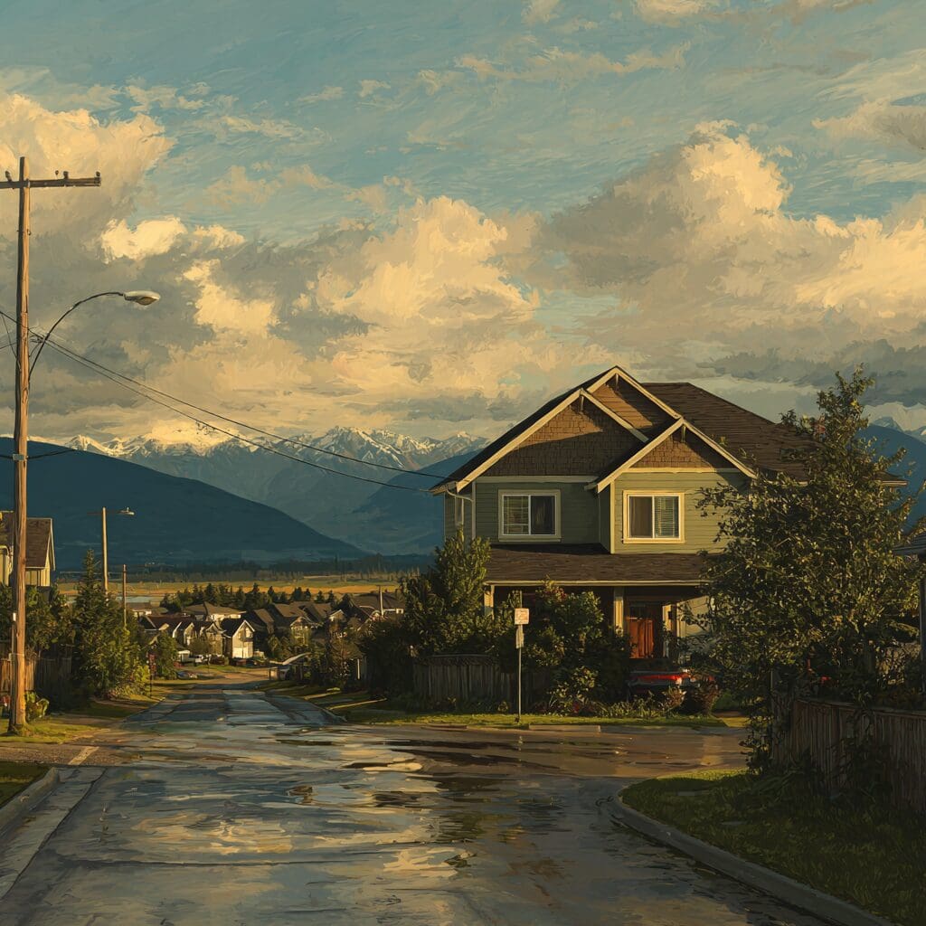 chilliwack bc home in a painted art style